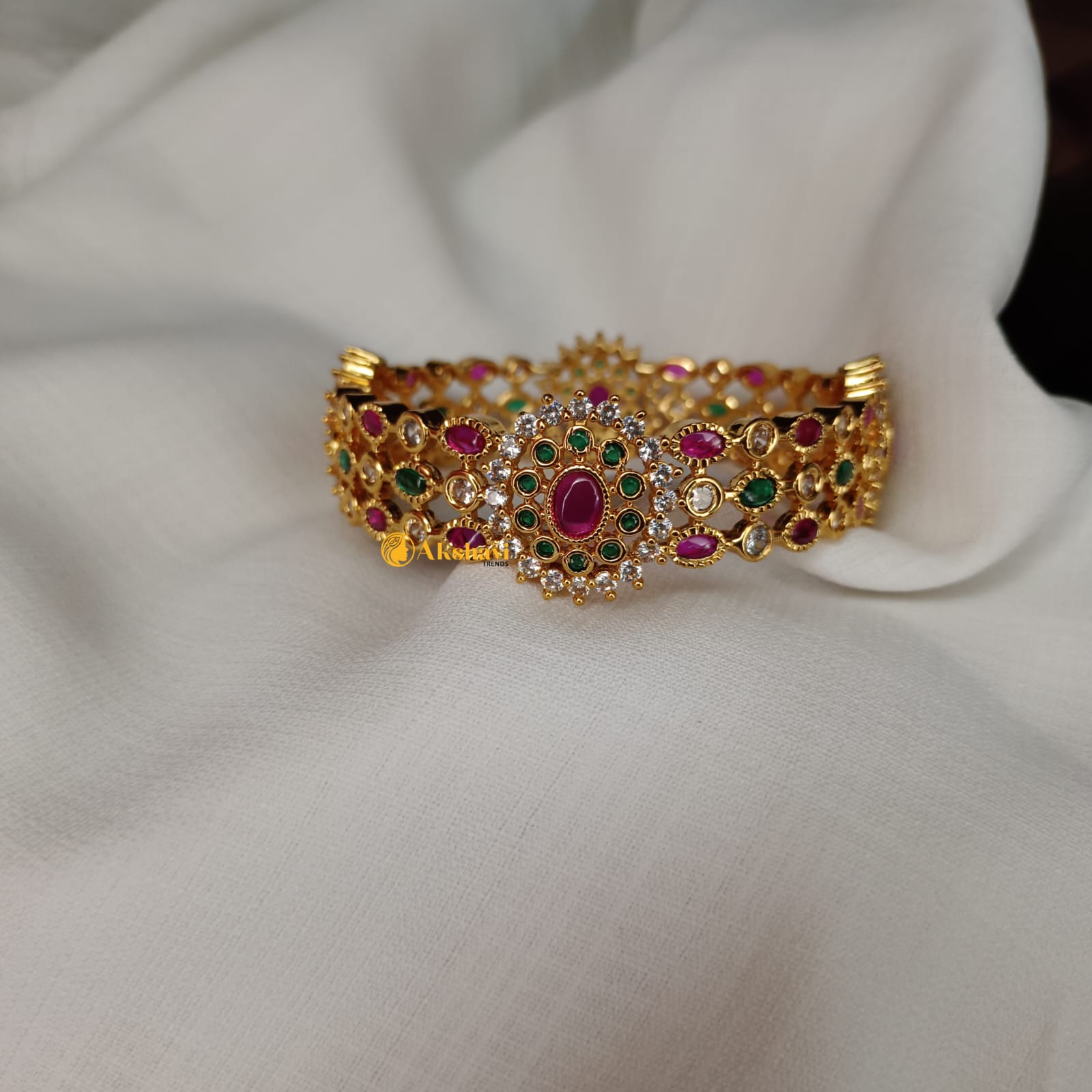 Rainbow multi color Gold Crystal Copper Single Cuff Kada Bangle For Women  at Rs 350/piece | Cuff Bracelet in Mumbai | ID: 27119201688