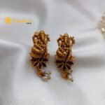 Ganapathy Rice Pearl 4 Layer Chain Short Neck Set - Image 3