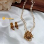 Ganapathy Rice Pearl 4 Layer Chain Short Neck Set