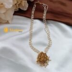 Ganapathy Rice Pearl 4 Layer Chain Short Neck Set - Image 2