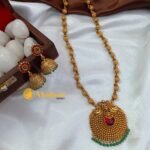 Peacock Mottu Peandant with Half Amla Ball Long Ne