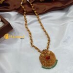 Peacock Mottu Peandant with Half Amla Ball Long Ne - Image 3