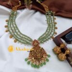 Lakshmi with 4 Layer Beads Chain Short Neck Set