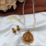 Ganapathy Pearl 2 Layer Chain Short Neck Set