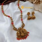 Gajalakshmi Coral and Sangu Mogappu Short Neck Set