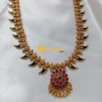 Nagapadham with Kundan Pendant Long Neck Set - Image 2