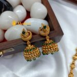 Peacock Pendant with Half Amla Mala Long Neck Set - Image 3