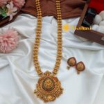 Peacock Double Layer Amla Mala Long Neck Set
