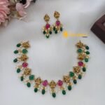 Lakshmi with Thilak Stones Short Neck Set