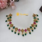 Lakshmi with Thilak Stones Short Neck Set - Image 2