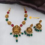Lakshmi with Peacock Motiffs Short Neck Set