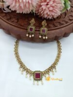 Polki Stones Short Neck Set