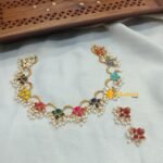 Lotus Multi Stone Rice Pearl Drops Short Set