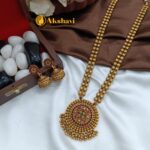 Floral Chakra Pendant with 2 Layer Ball Chain Long