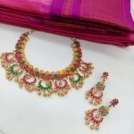 Antique Lakshmi Chandbali Short Neck set