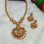 Antique Lakshmi With Peacock Short Neck set