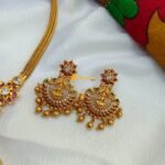 Antique Lakshmi With Peacock Short Neck set - Image 2