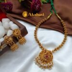 Peacock Pearl Pendant with Amla Balls Mala Short N
