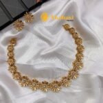 Antique White Stone Floral Short Neck Set