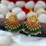 Lakshmi Annam Kemp Green Beads Short Neck Set - Image 3