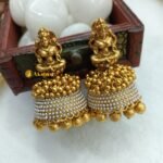 Antique Lakshmi Pearl Jhumka - Image 2