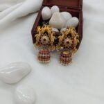 Kemp Peacock White Stone Pearl Jhumka