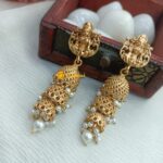 Antique Lakshmi 3 Layer Jhumkas