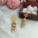Antique Lakshmi 3 Layer Jhumkas - Image 3