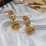 Beautiful Gold Tone Peacock Jhumkas