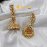 Pearl Line Hanging Jhumka - Image 2