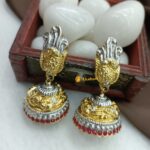 Two Tone Peacock Jhumka Pink