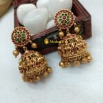 Antique Lakshmi Kemp Green Jhumka - Image 2