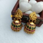 Antique Peacock Kemp Green Jhumka