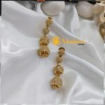 4 Balls White Stone Fancy Earrings - Image 3