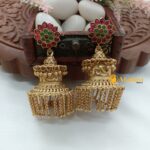Antique Floral Kemp Green Jhumka