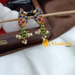 Peacock Jadhu Kundan Earrings - Image 3