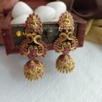 Antique Lakshmi Peacock Kemp Jhumkas - Image 3