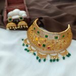 Chandbali Swan Choker with Jhumkas