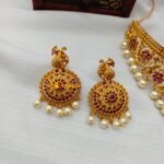 Beautiful Floral Peacock Choker Set - Image 3