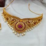 Beautiful Floral Peacock Choker Set - Image 2