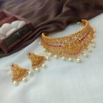 Lakshmi With Peacock Choker Set
