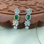 Zircon Silver Polish Green Cube Cut Neck Set - Image 3