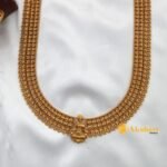 Matte Finish Lakshmi Long Necklace Set - Image 4