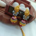 Antique Meenakari Leaf Design Kundan Short Neck se - Image 3
