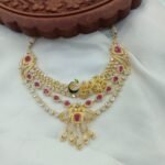 Zircon White Ruby Stone Peacock Short Neck Set - Image 2