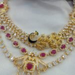 Zircon White Ruby Stone Peacock Short Neck Set - Image 3