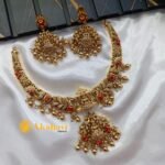 Coral Lakshmi Short Neck Set - Image 2