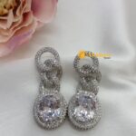 Oval Designer AD Silver Polish Short Neck Set - Image 3