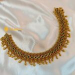 Antique Gold Polish Multi Floral Short Neck Set - Image 3