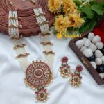 Chakra Pendant in 8 Layer Pearl Mala Long Neck Set